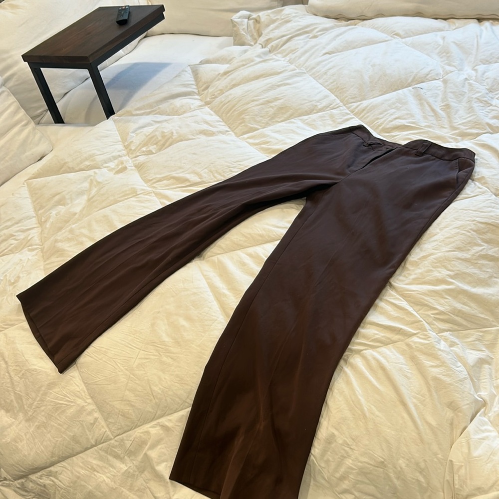 Oscar de la Renta Brown Straight-Leg Dress Trousers